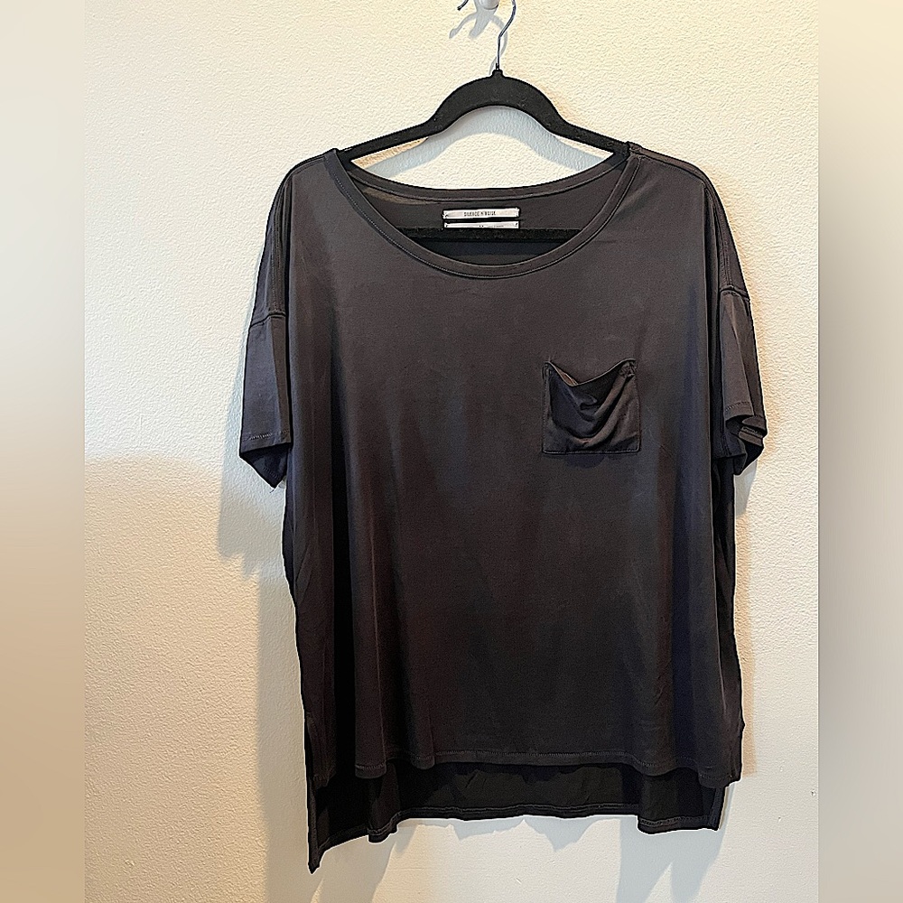 Silence and Noise Women Black Short Sleeve T-Shirt